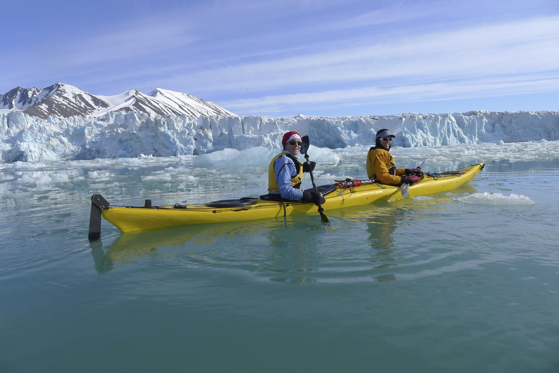 Two People Kayaking in Spitsbergen, Svalbard; Al Bakker